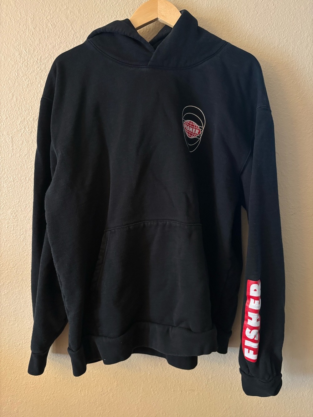 Official FISHER DJ Merch Hoodie XL Black Pullover Festival Rave Sweatshirt